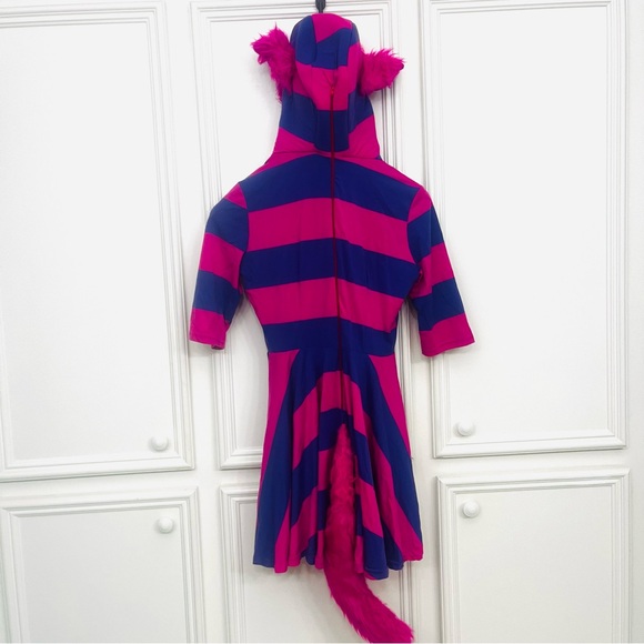 Cheshire Cat Women’s Medium Alice in Wonderland Cat Costume Pink & Purple Dress - Picture 7 of 12